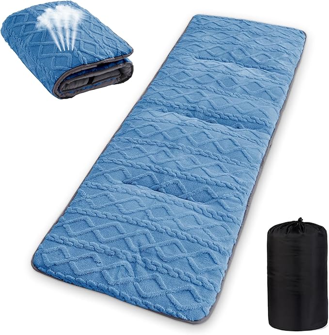 Camping Cot Mattress - Thick Camping Sleeping Pad with Elastic Straps,Portable Cot Mattress Pad for Sleeping Outdoor (75" x 28")