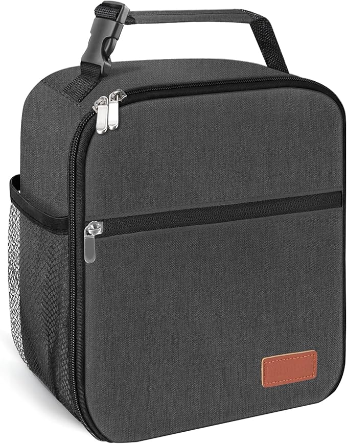 Lunch Box for Men & Women Durable Lunch Bag for Adults Reusable Small Lunchbox Dark Grey