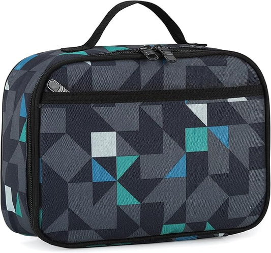 rickyh style Lunch Box with Padded Liner, Spacious Insulated Lunch Bag Durable Thermal Lunch Cooler Pack with Strap for Men Women Boys Girls Adults School Sports Beach Picnic Work Camp,2 Pocket