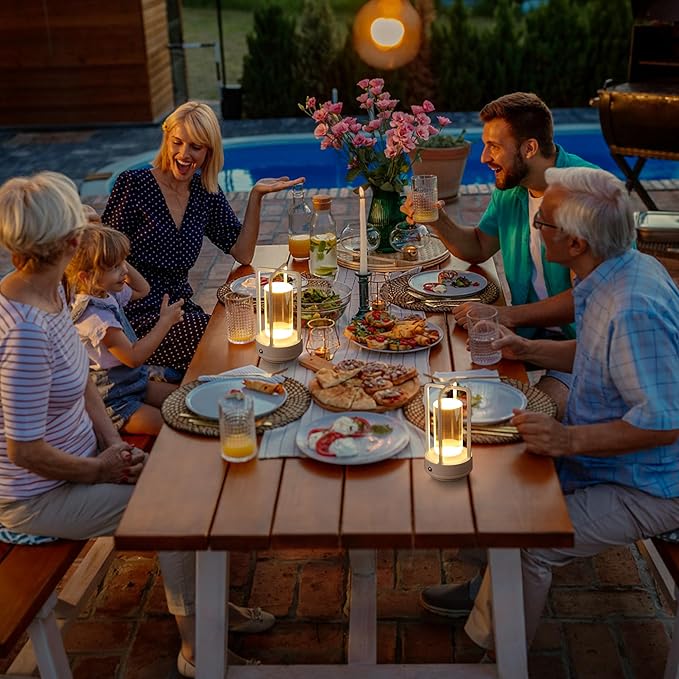 Portable Metal Table Lamp, Cordless Table Lamp, Rechargeable Battery Powered Portable LED Desk Lamp, 3 Color Stepless Dimming Touch, for Bedroom Restaurant Home Outdoor (White)