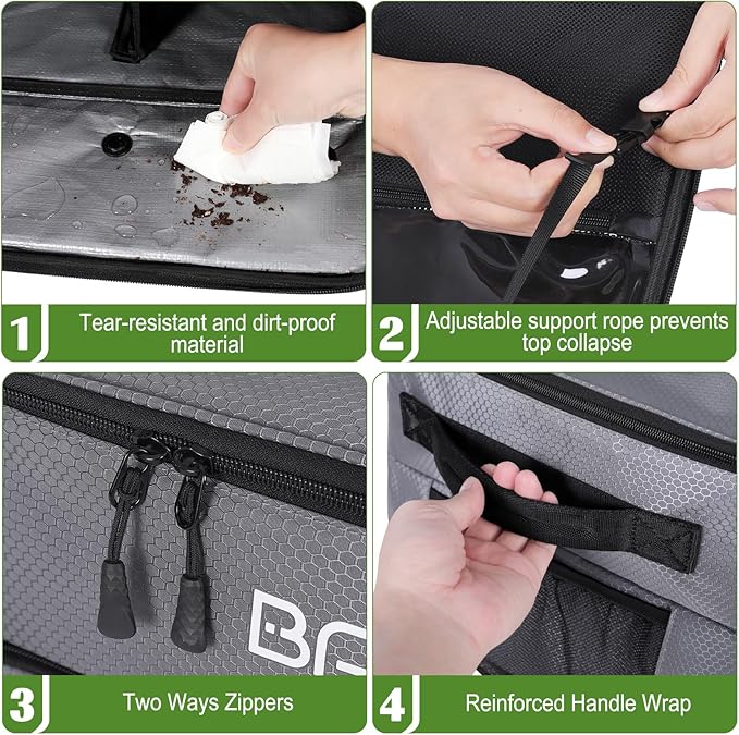 Golf Trunk Organizer, 2 Layer Waterproof Car Golf Locker with Separate Ventilated Compartment for 2 Pair Shoes, Golf Trunk Storage for Golf Accessories, Golf Gifts for Men