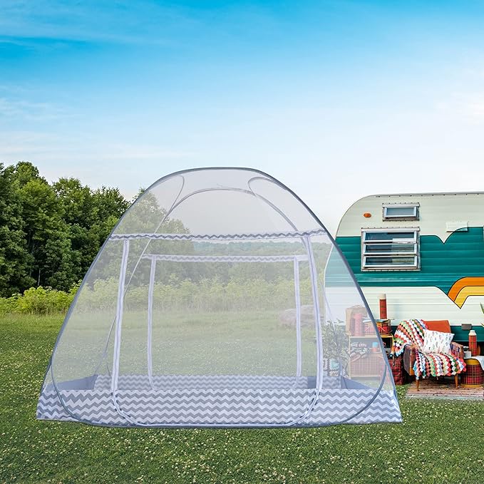 Mosquito Net Pop Up Ten,Folding Netting Bed Tent,Portable Mosquito Netting with Bottom,Bug Net,Canopy Outdoor,Camping Tent,Insect Screen,Ultralight,Folding Design,L79 x W47 x H55 inch