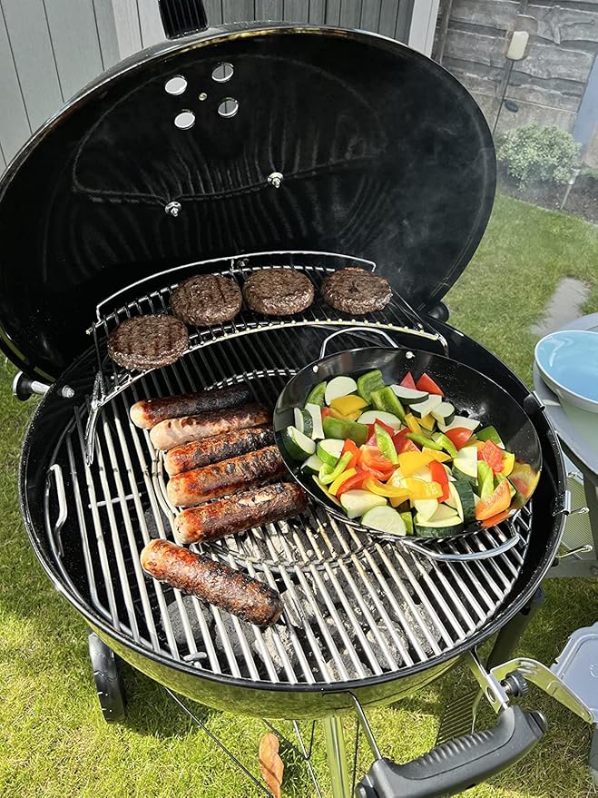 Only fire Warming Cooking Rack Fits for Charcoal Kettle Grills Like Weber,Char-Broil and Ceramic Grills Like Large Big Green Egg,Kamado Joe Classic,Pit Boss K22,Louisiana K22,17 3/4"