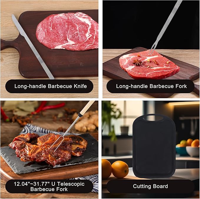 Camping Essentials Cooking Utensils Set, 26/32Pcs Outdoor Camping Kitchen Cookware Stainless Steel Accessories Set Camping Gear Must Haves Grilling and Camping Cooking Utensils Set