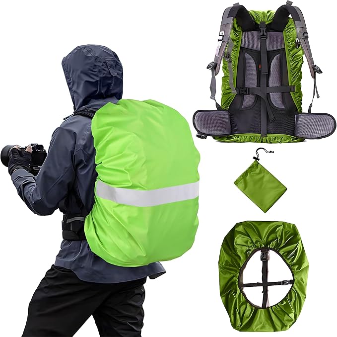 Waterproof Backpack Rain Cover,8000mm Waterproof Level,Upgraded with Reflective,Anti-Slip Cross Buckle Straps,Ultra-Strong Multilayer Structure for Hiking,Biking,Camping,Outdoor, Traveling