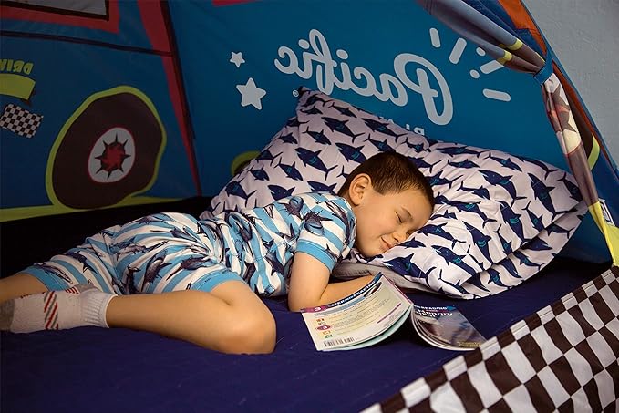 Pacific Play Tents 19710 Kids Rad Racer Bed Tent Playhouse - Twin Size , Yellow