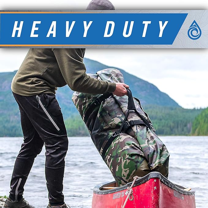 AquaQuest White Water Duffel - 100% Waterproof, Heavy Duty, Versatile, Comfortable - Durable Protective Dry Bag for Travel, Sport, Motorcycle, Boat, Fishing - 50, 75, or 100 L