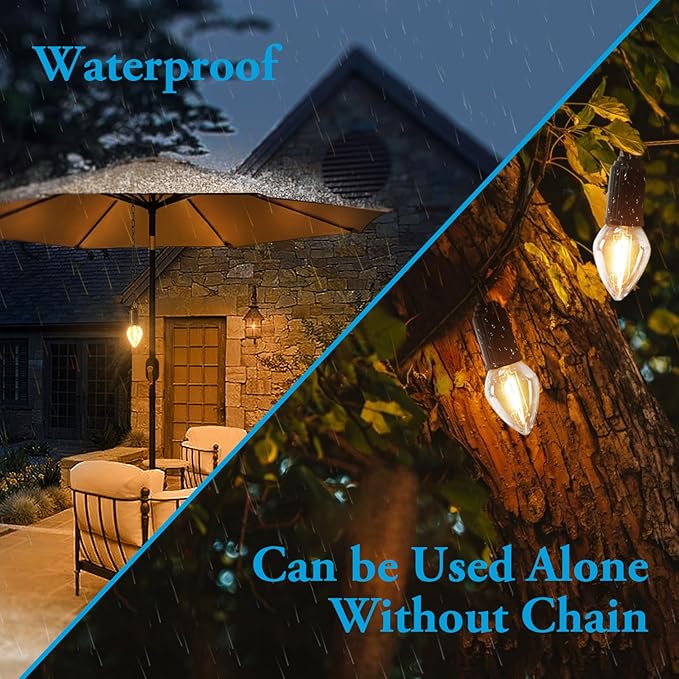 Rechargeable LED Gazebo Lights Waterproof Outdoor Hanging Lights with 3 Modes, Battery Operated Candle Shape Chandelier for Pergola, Patio and Garden Light 1 Pack