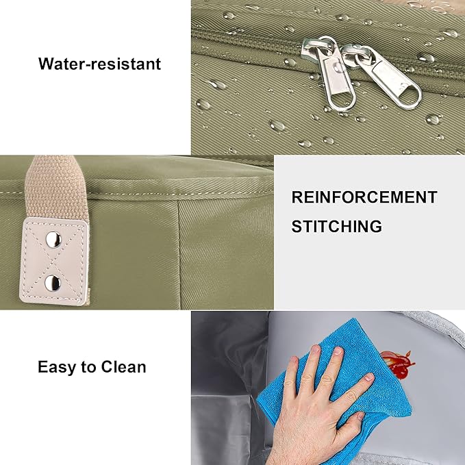 Hafmall Insulated Lunch Bag for Adults,Big lunch box for men, Wide Opening Insulated Bag with Shoulder Strap, Reusable Adult Lunch Bag For Work, Picnic(Deep Greene)