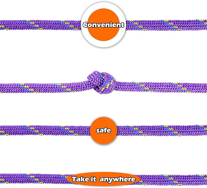 Wellmax Diamond Braid Nylon Rope, 3/8 in X 50 Foot, UV Resistant, High Strength and Weather Resistant - Purple