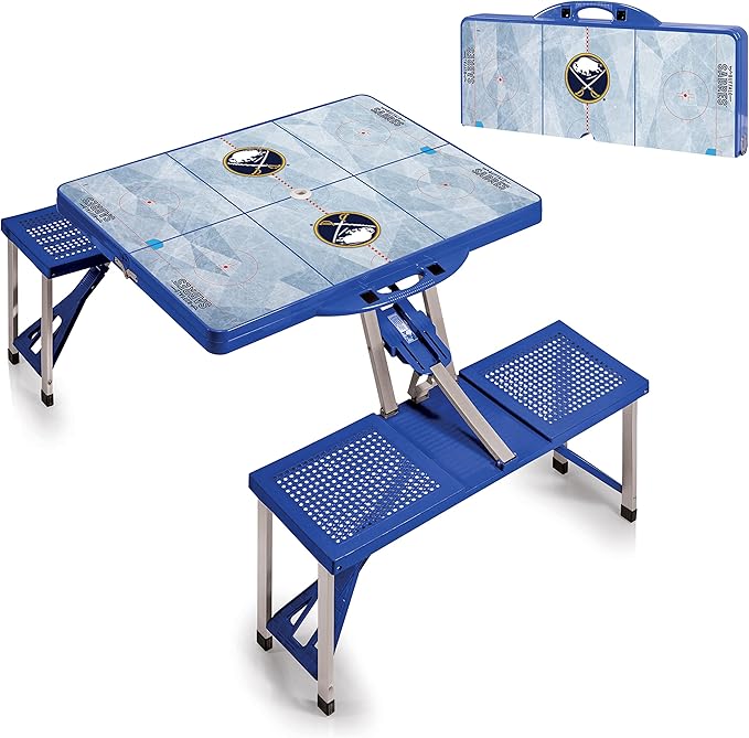 PICNIC TIME NHL Unisex-Adult NHL Picnic Table Portable Folding Table with Seats