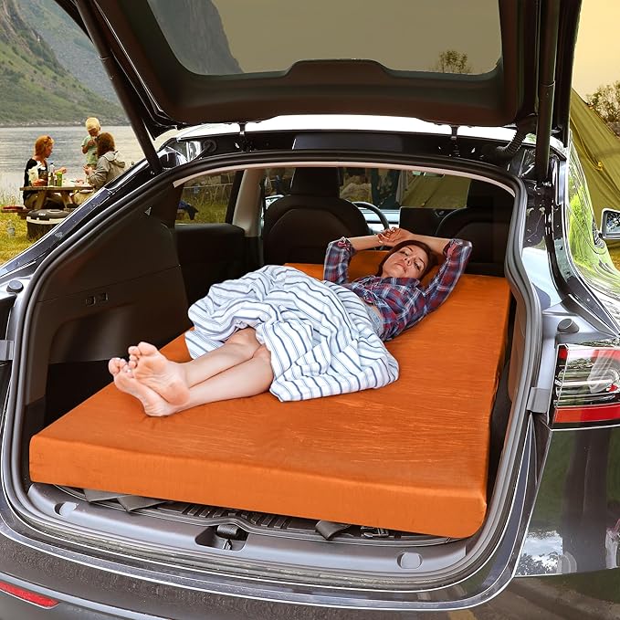 DWVO Memory Foam Camping Pad Futon Mattress Full, 3.5 INCH Thick Portable Floor Sleeping Mat with Travel Bag