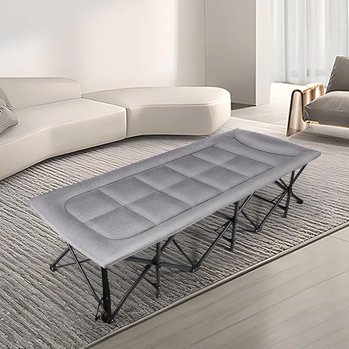 REDCAMP XXL Camping Cot for Adults 500lbs,79" L x 29.5" W x 18" H Oversized Sleeping Cot with Pad and Pillow, Camp Cot Bed for Tent, Office