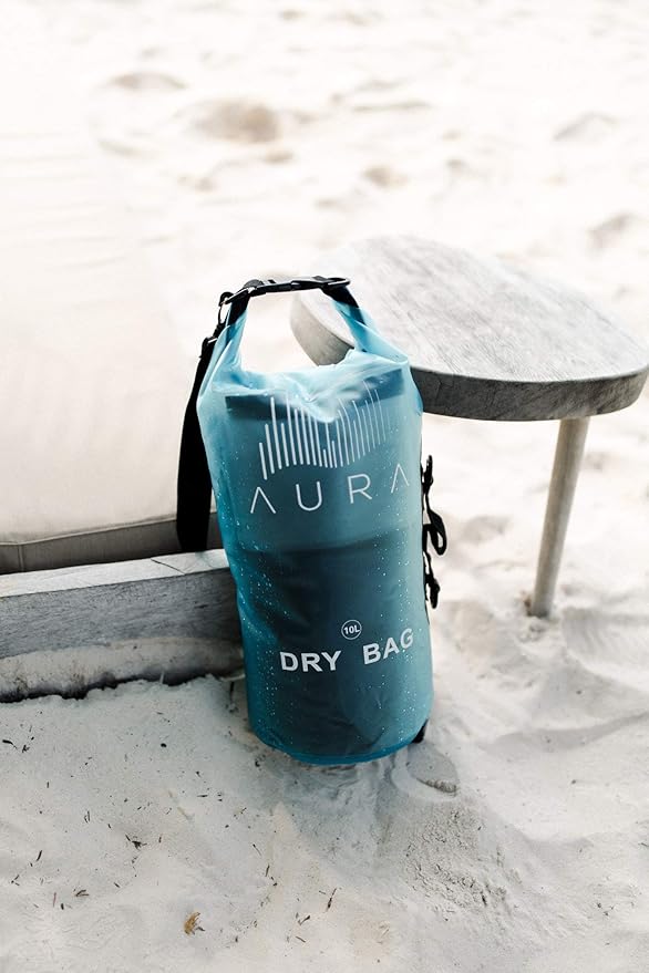 Waterproof Semi-transparent Dry Bag - 10L/20L Dry Bag Backpack - Zipper Compartment, Handles, Straps - Black, Blue, Green, Red - Transparent Dry Bag for Kayaking, Swimming, Beach, Rafting