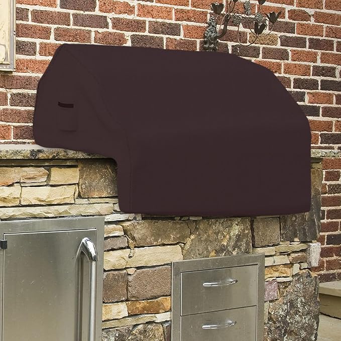 Covers & all Built-in Outdoor Grill Cover, Durable 12 Oz Waterproof Cover Max Material with Air Pocket & Elastic for Snug Fit (32" W x 26" D x 24" H inches, Coffee)