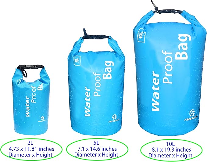 Waterproof Dry Bag - Lightweight Dry Sack with Seals and Waterproof Case - Float on Water - Keeps Gear Dry for Kayaking, Beach, Rafting, Boating, Hiking, Camping and Fishing