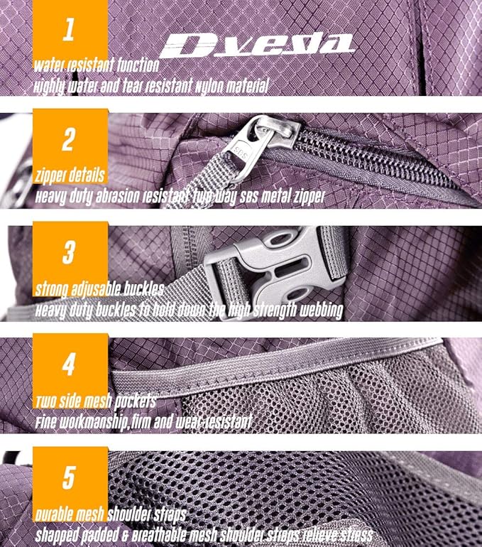 35L Lightweight Packable Backpack Waterproof Durable Hiking Travel Backpack Daypack