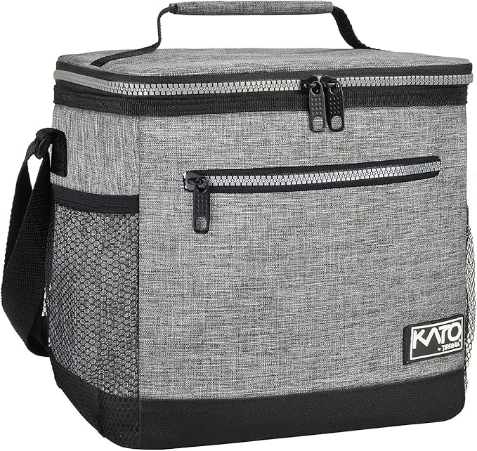 Tirrinia Large Insulated Lunch Box for Men/Women, Leakproof Thermal Lunch Bag for Office Picnic Work Beach Camping,Reusable Lunch Cooler Tote for Adult, Light Grey