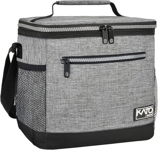 Tirrinia Large Insulated Lunch Box for Men/Women, Leakproof Thermal Lunch Bag for Office Picnic Work Beach Camping,Reusable Lunch Cooler Tote for Adult, Light Grey