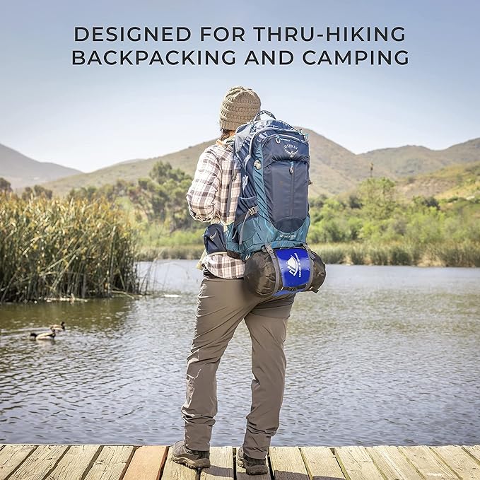 Hyke & Byke Shavano 32 F Hiking & Backpacking Sleeping Bag - 3 Season, 650FP Duck Down Sleeping Bag - Ultralight - Black - 78in - Regular