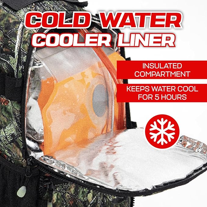 RAVERUNNER® Dino Festival Water Backpack - Dual Chamber Hydration - 3L Insulated Water Backpack for Raves, Festivals, Hiking, Running - Festival Hydration Pack for Hydration Backpack Rave