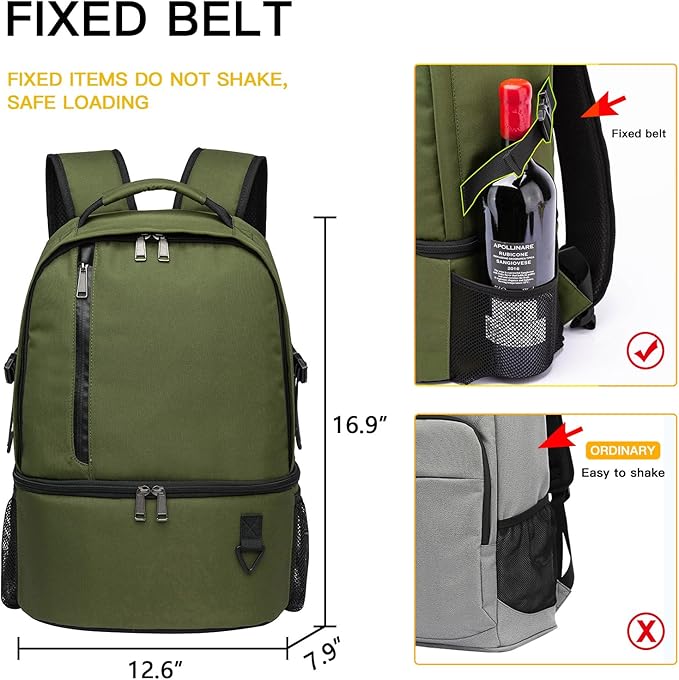 TUGUAN Insulated Cooler Backpack 38/42 Cans Double Deck Leakproof Lightweight Soft Lunch Backpack Small Cooler Bag Beach Picnic