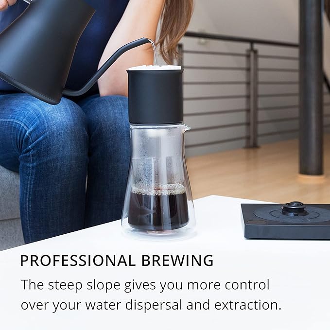 Fellow Stagg Pour-Over Dripper & Double Wall Glass Carafe Kit 20 oz [XF], Stainless Steel, Includes 20 Coffee Brewing Papers