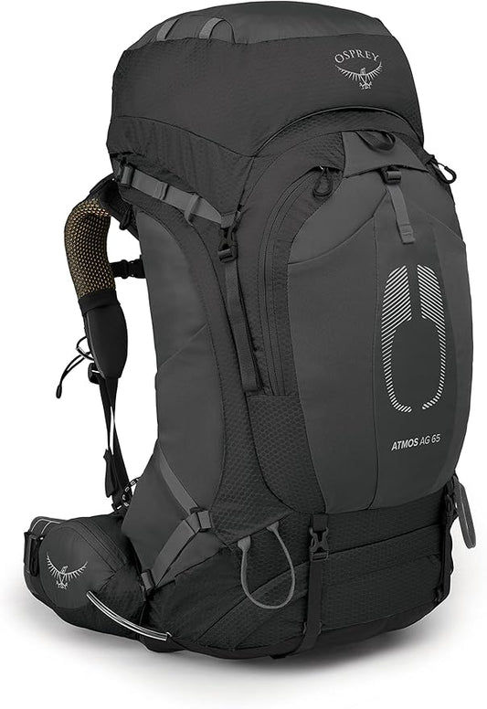 Osprey Atmos AG 65L Men's Backpacking Backpack, Black, L/XL