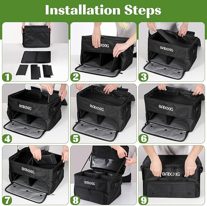 Golf Trunk Organizer, 2 Layer Waterproof Car Golf Locker with Separate Ventilated Compartment for 2 Pair Shoes, Golf Trunk Storage for Golf Accessories, Golf Gifts for Men