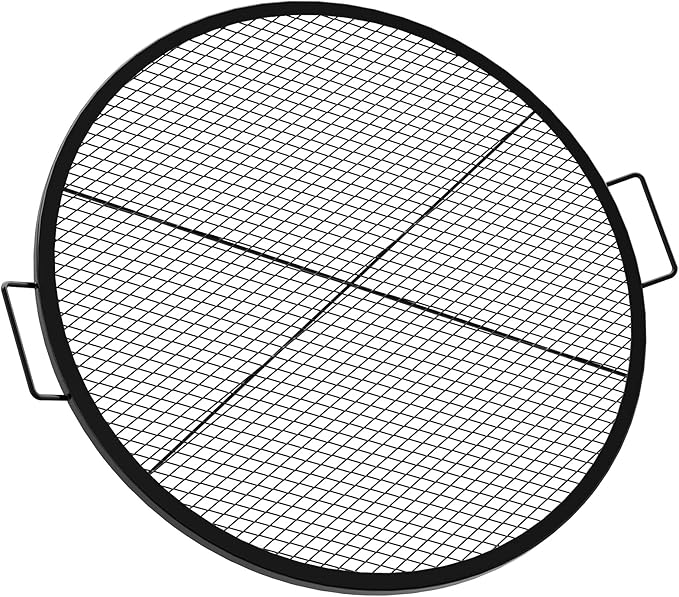 onlyfire X-Marks Fire Pit Grill Grate for Camping Cooking, Round BBQ Grate Campfire Cooking Equipment, 36 inch