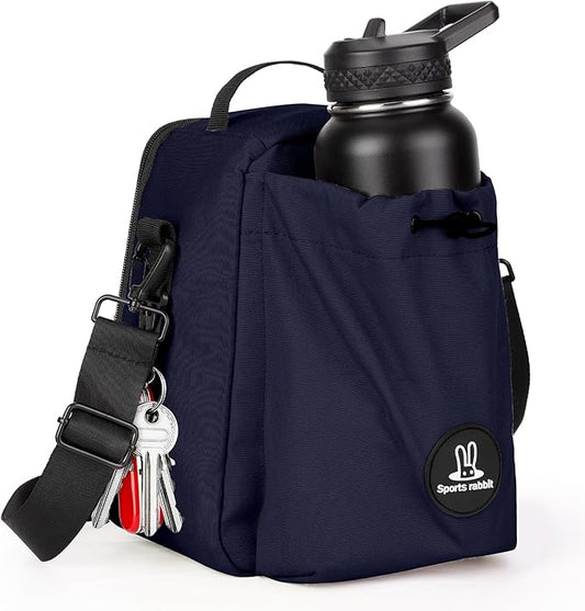 Sports rabbit Insulated Lunch Bag for Men – Compatible with Rubbermaid Food Containers – Water-Resistant Wax-Coated Oxford Fabric Leakproof Cooler Tote – Perfect for Work, Travel, Picnics (Dark Blue)