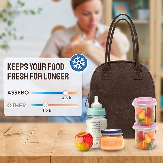 Insulated Lunch Bag for Women & Men (Chocolate Brown)