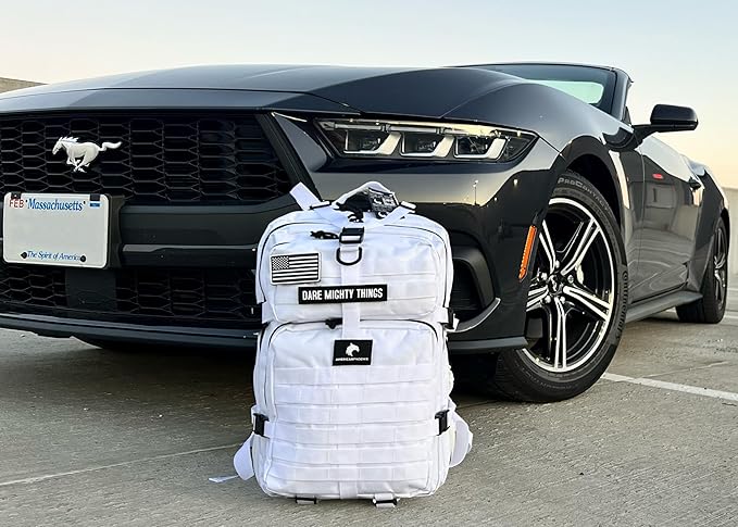 45L Elite Tactical Backpack | 3X Stronger Work & Military Backpack | Water Resistant and Heavy Duty | 3 Day MOLLE Bug Out Bag (Polar White)