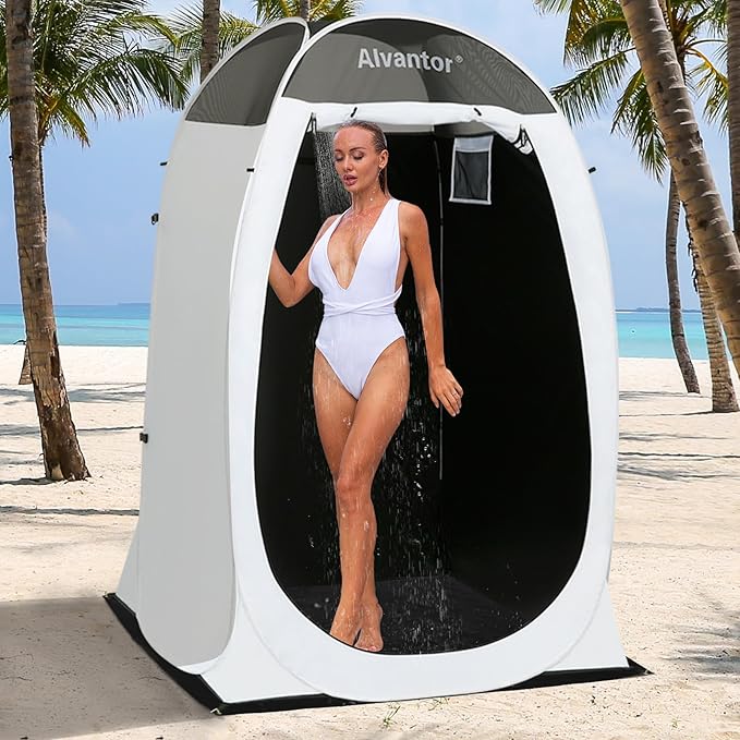 Alvantor Shower Tent Changing Room Outdoor Toilet Privacy Pop Up Camping Dressing Portable Shelter Teflon Coating