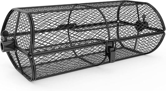 only fire Universal Rotisserie Basket Grill Accessory, Teflon Rotisserie Grill French Fries Basket Fits for Any Gas Grill or Other Ceramic Grills