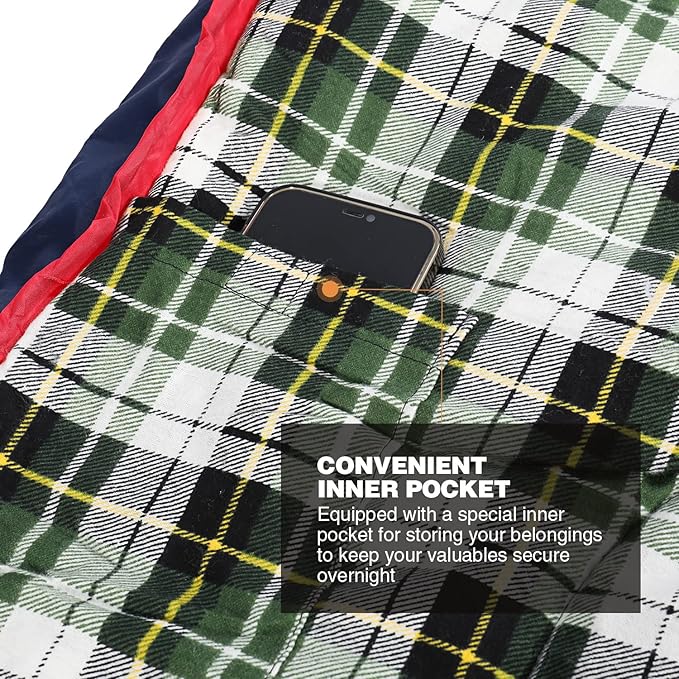 REDCAMP Cotton Flannel Sleeping Bag for Camping Backpacking, Adults Cold Weather Envelope Sleeping Bags with 2/3/4lbs Filling