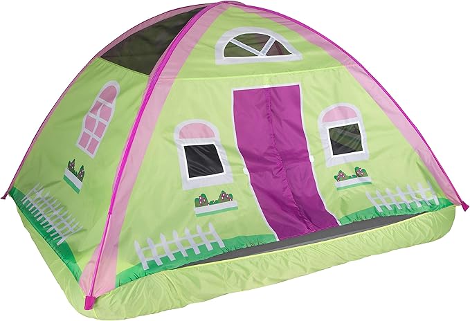 Pacific Play Tents 19601 Kids Cottage House Bed Tent Playhouse - Fits Full Size Mattress , Pink