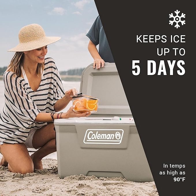 Coleman Classic Series Insulated Portable Cooler, Leak-Resistant Outdoor Hard Cooler Keeps Ice up to 5 Days, 52/70/120/150 Quart