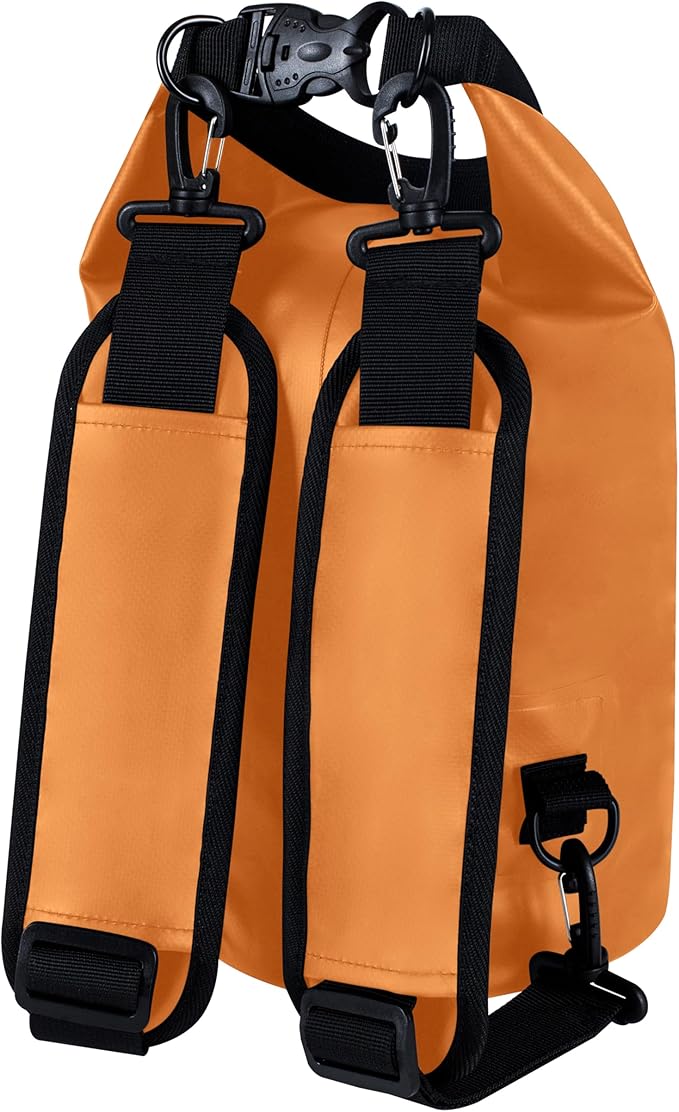 EARTH&RIVER Premium Waterproof Dry Bag Backpack, Extra Thick, Protection for All Water Activities & Camping, Floating Lightweight Dry Bag & IPX8 Waterproof Phone Case (Orange, 5L)