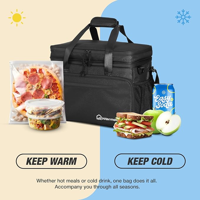Insulated Cooler Bag 48/75 Cans, Soft Sided Portable Lunch Bag Coolers w/Zippered Top, Leak Proof PVC Interlayer, 5-Layer Insulation Large Ice Chest Bag for Travel, Camping, Beach, Picnic