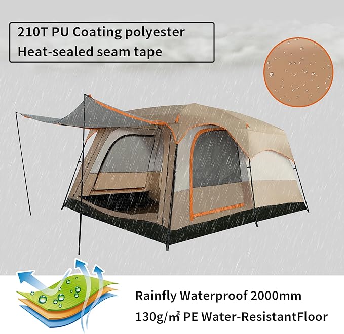 Ultralight Tent, Easy Setup, 1-2 Person Waterproof and Portable Tent for Camping Hiking Outdoor Climbing