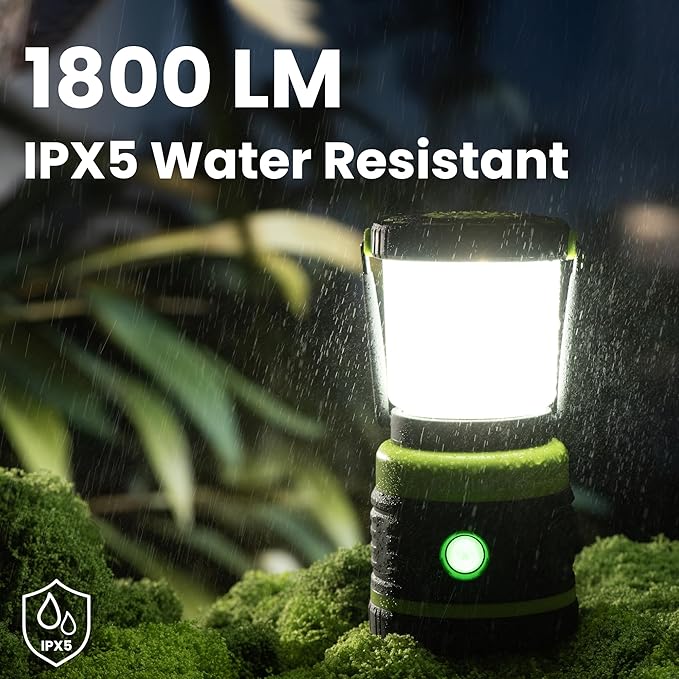 Camping Lantern Rechargeable Telescopic Camping Light,1800LM, 4400mAh IPX5 Waterproof Tent Lights, 4 Light Modes, Portable Flashlight for Power Outages, Emergency, Hurricane, Hiking