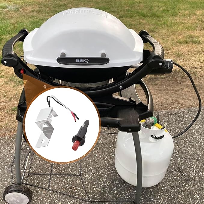 SafBbcue 80462 Grill Igniter Replacement for Weber Q1000/Q2000 Grill Accessories Replacement Parts,for Weber Q100 Q200 Gas Grill Ignitor for Weber 386001 386002 566001 Grill Parts, Ignition Button