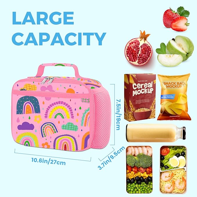 RLGPBON Kids Lunch Bag,Insulated Lunch Box for Girls Boys,Lunch Bag Toddler Teen,School Daycare Cute Travel bags