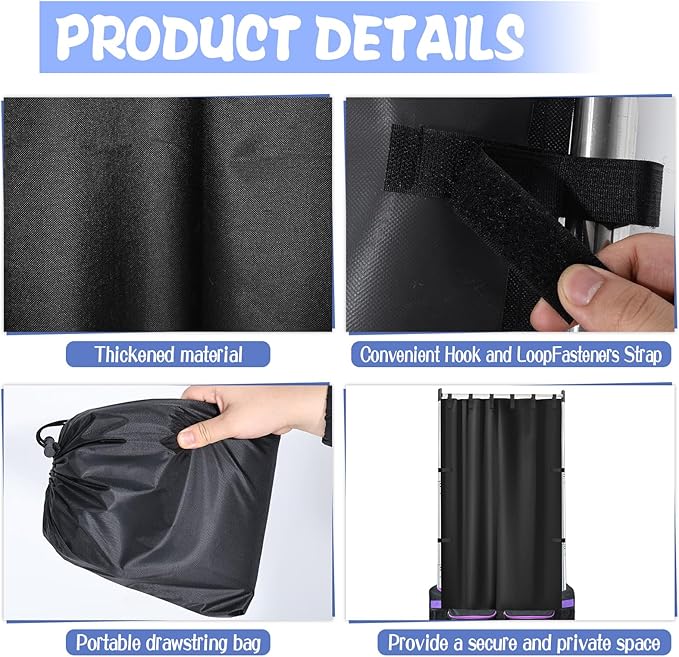 59'' x 32.7'' Privacy Curtain for Dance Bag, Portable Dancer Changing Curtain with Storage Bag Backstage Privacy Changing Room for for Dancer Backstage Camping Window Shades Dance Accessories
