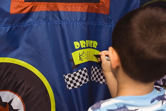 Pacific Play Tents 19710 Kids Rad Racer Bed Tent Playhouse - Twin Size , Yellow