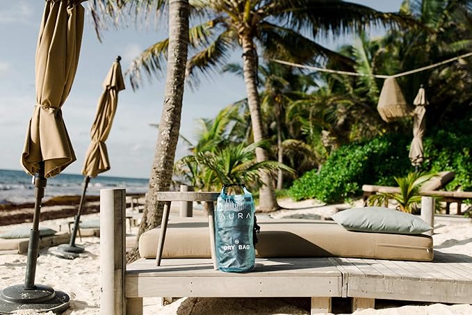 Waterproof Semi-transparent Dry Bag - 10L/20L Dry Bag Backpack - Zipper Compartment, Handles, Straps - Black, Blue, Green, Red - Transparent Dry Bag for Kayaking, Swimming, Beach, Rafting