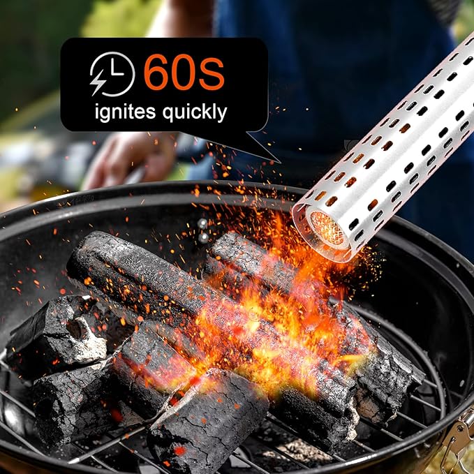 GGC Electric Charcoal Fire Starter Lighter for Big Green Egg Smokers BBQs Grills Wood Burning Fireplaces and Fire Pits(Meramic Core Material)