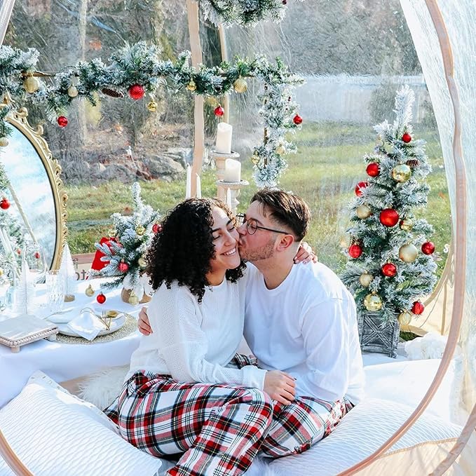 Alvantor Pop Up Bubble Tent - Large Oversize Weather Proof Pod - Cold Protection Camping Tent - Winter Tent Beige