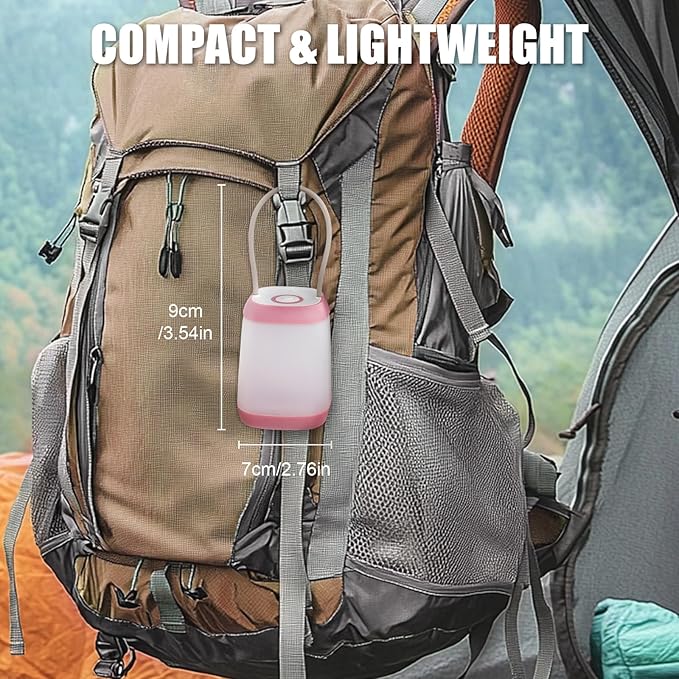 EXTRASTAR 2 Pack LED Battery Operated Lights, Portable LED Tent Lantern, IPX4 Water Resistant, 3 Modes for Backpacking Camping Hiking Emergency Light, Lamp for Outdoor and Indoor